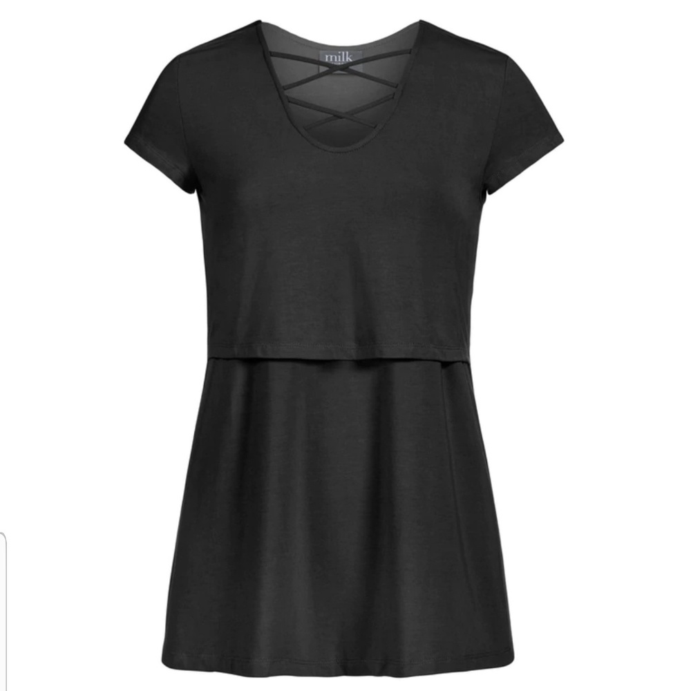 Milk Nursingwear black criss cross nursing top